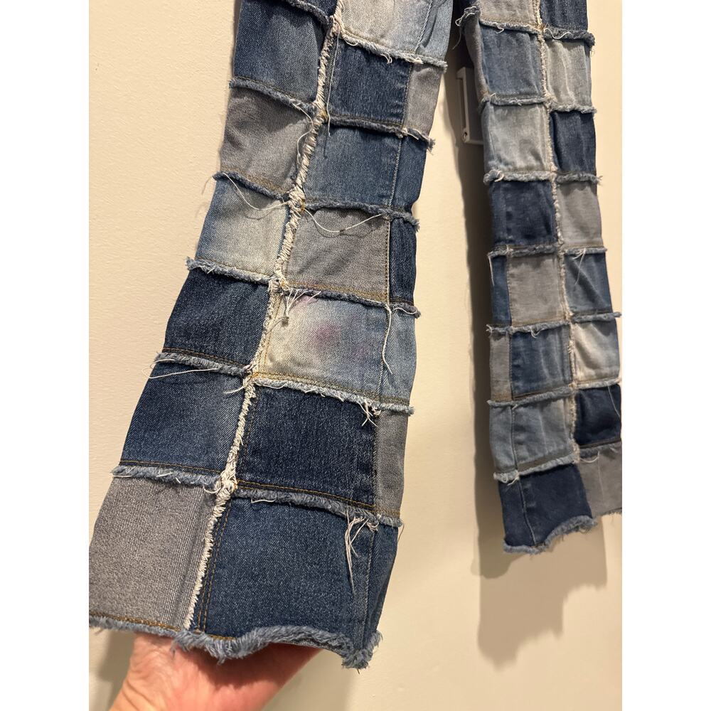 Y2K Zana-Di Patchwork Flare Jeans Low Rise Stretch Denim 26” Waist - Picture 12 of 13